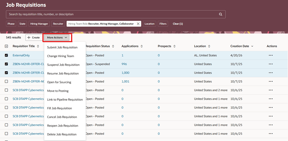Oracle HCM Cloud Recruit 26C – K8 Mead
